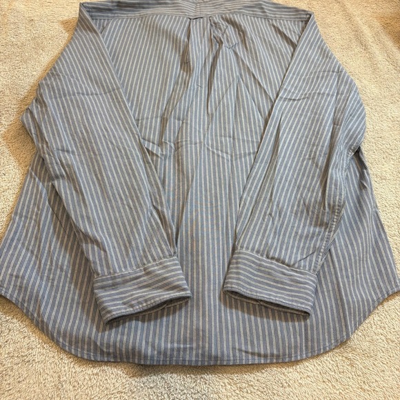 Todd Snyder Mens XL Blue Stripe Band Collar Button Up Shirt Tailored Quality - Picture 14 of 14